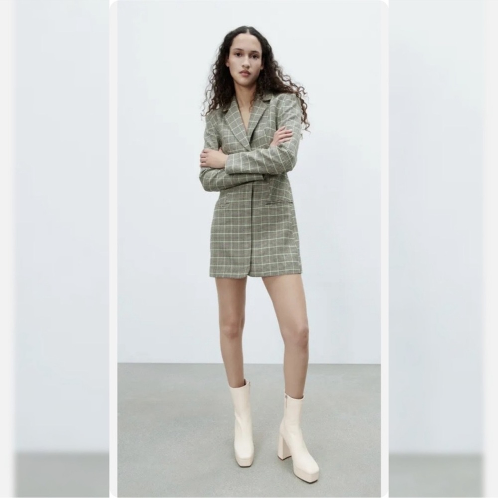 Zara Plaid Blazer Dress